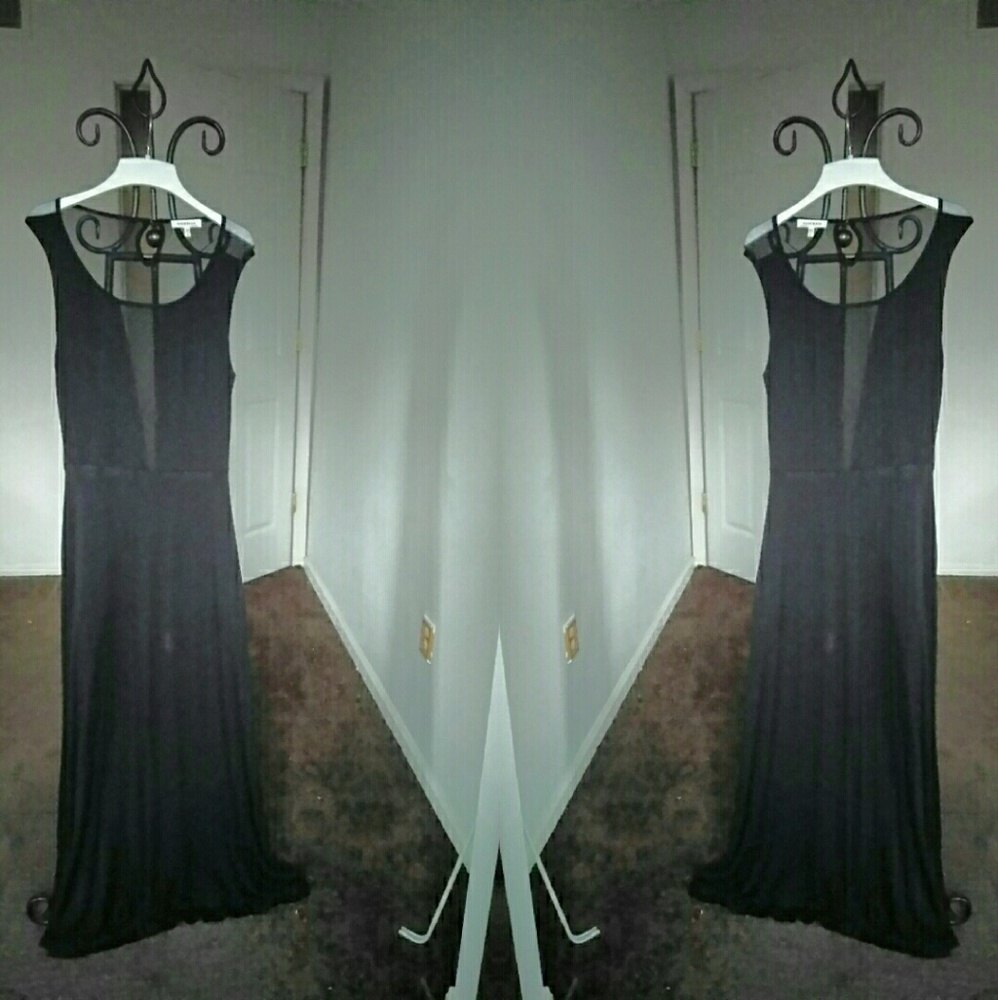 Black sheer sleeveless dress